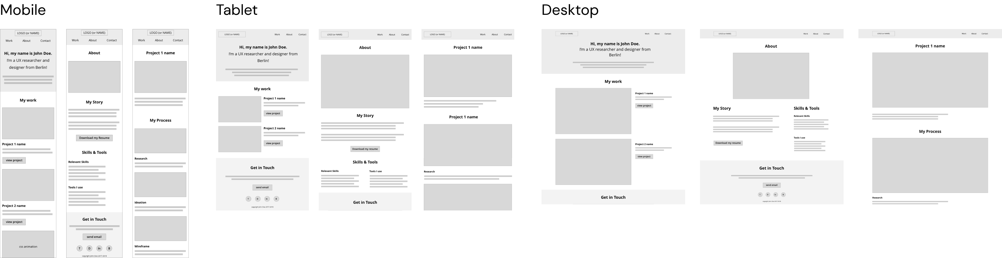responsive wireframes
