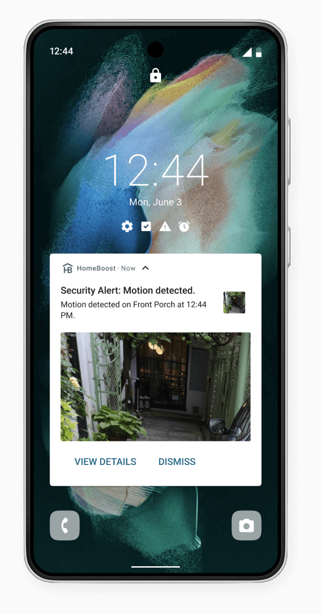 Android expanded security notification